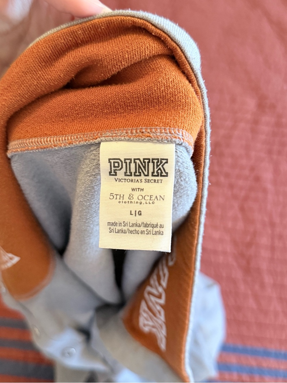 PINK Victoria's Secret Light Gray Zip-Up Pullover with Sequin Logo - Picture 4 of 4